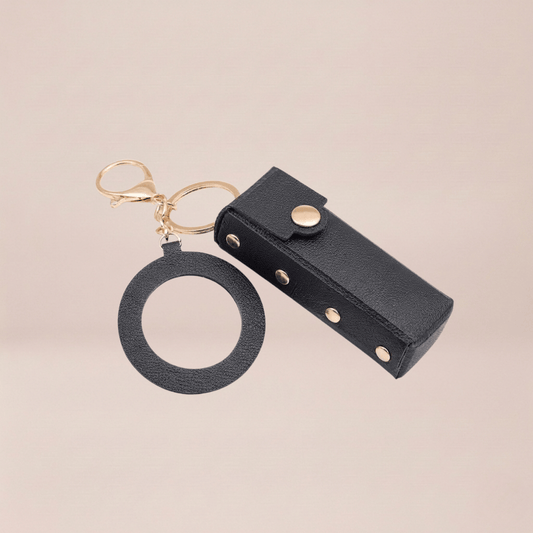 The Leather Lipstick Case & Mirror Keychain