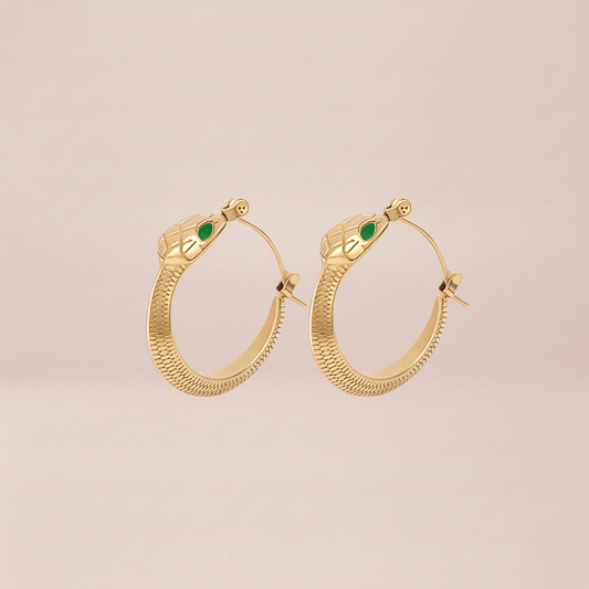 Serpent Scale Hoop Earrings