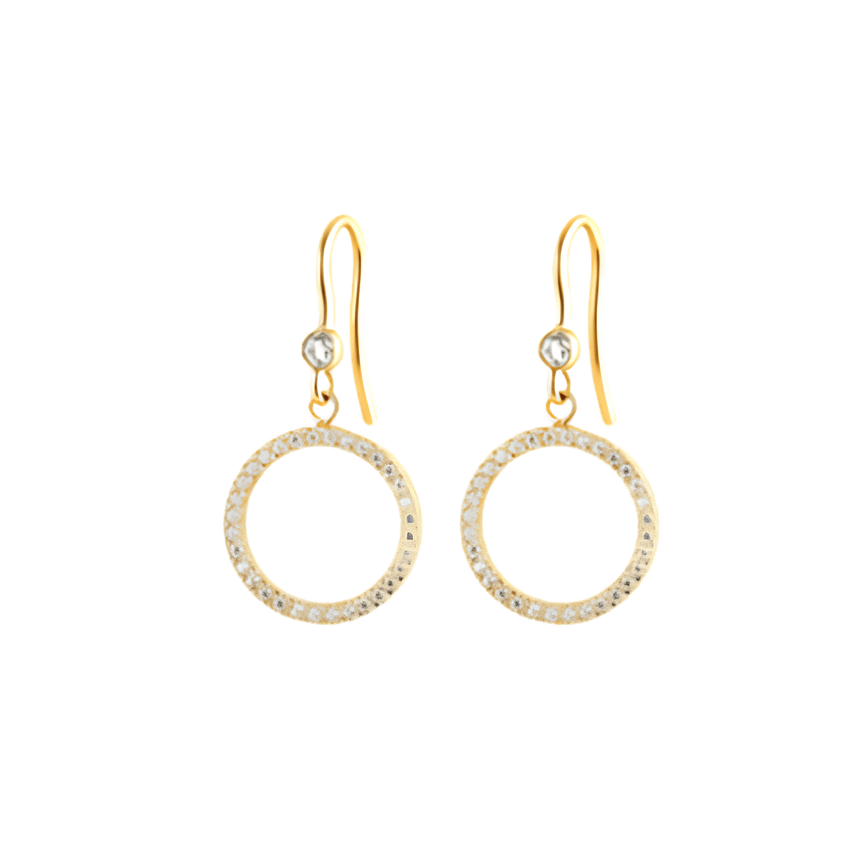 Pavé Halo Circle Drop Earrings