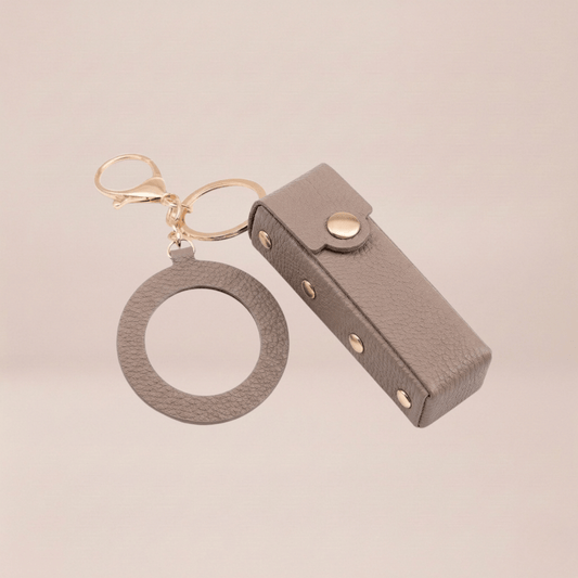 The Leather Lipstick Case & Mirror Keychain