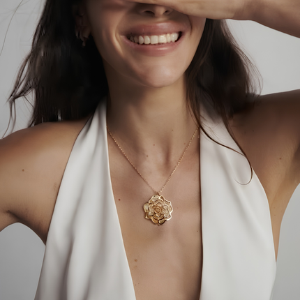 The Golden Rose Bloom Pendant