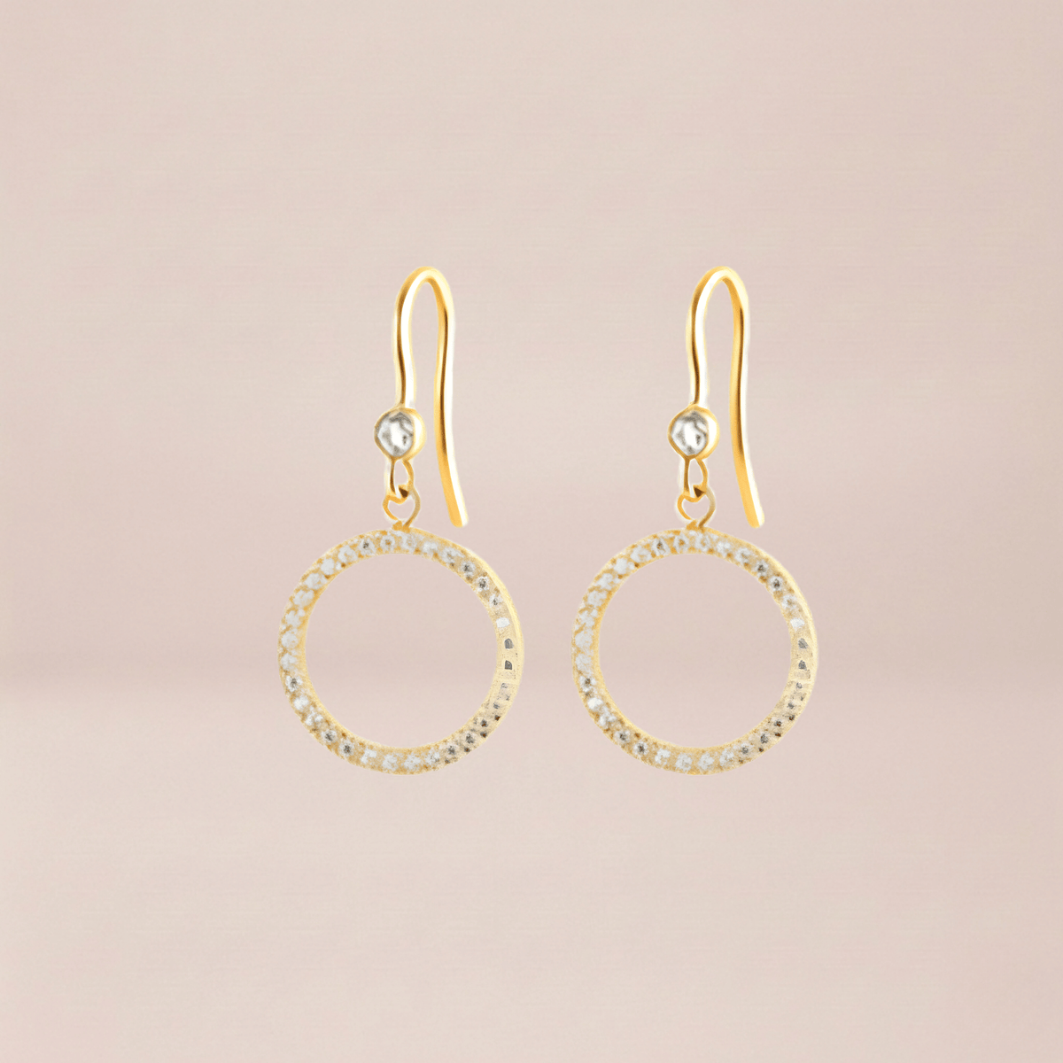Pavé Halo Circle Drop Earrings