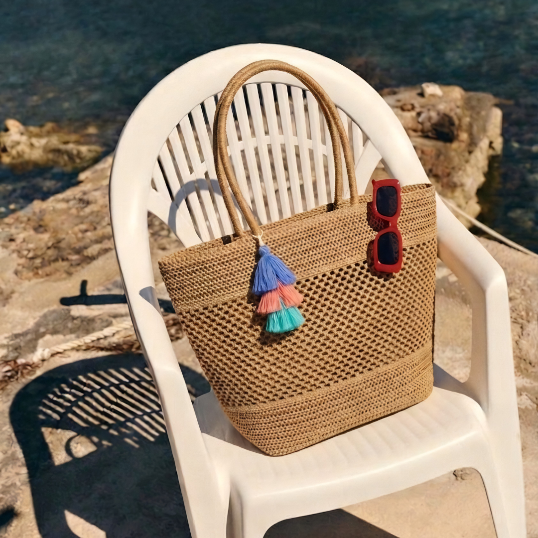 Coastal Breeze Woven Tote Bag