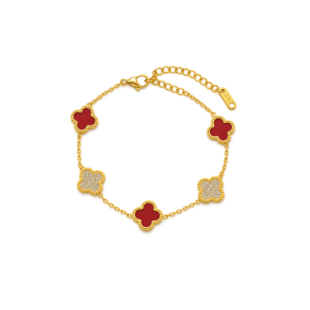 Alternating Clover Station Bracelet