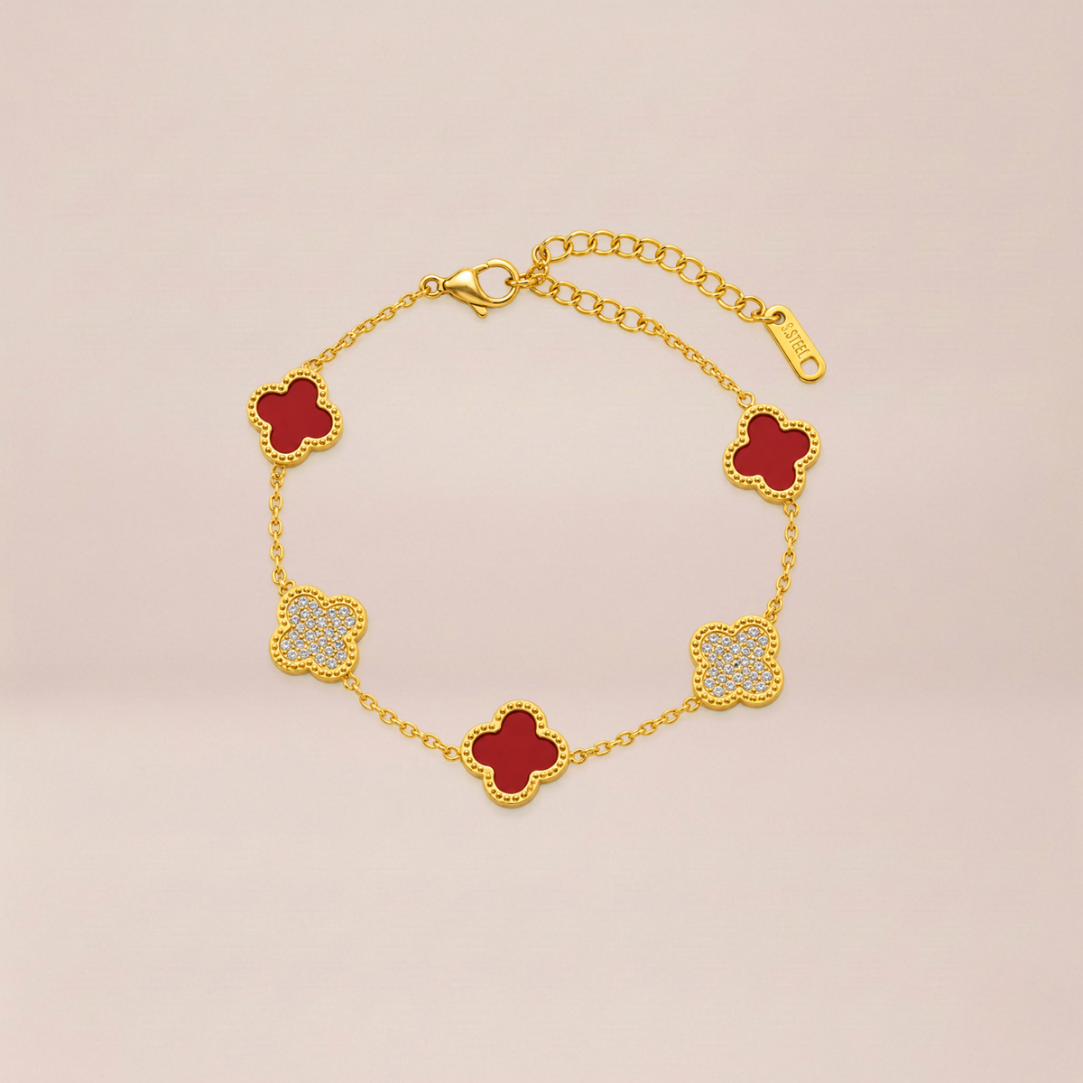 Alternating Clover Station Bracelet