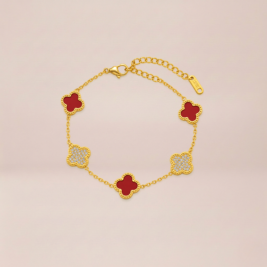Alternating Clover Station Bracelet