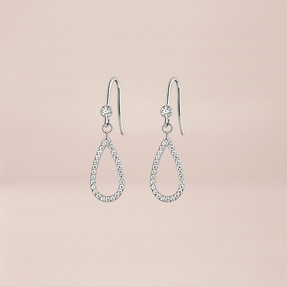 Pavé Teardrop Drop Earrings