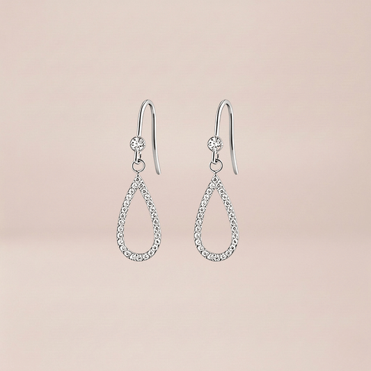 Pavé Teardrop Drop Earrings