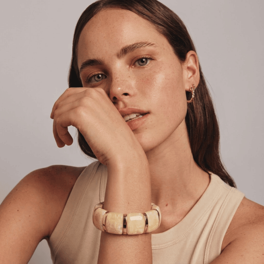 Golden Cream Link Bracelet