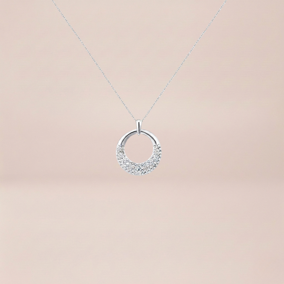 The Geometric Pave Halo Pendant