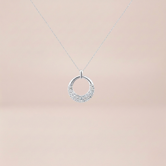 The Geometric Pave Halo Pendant