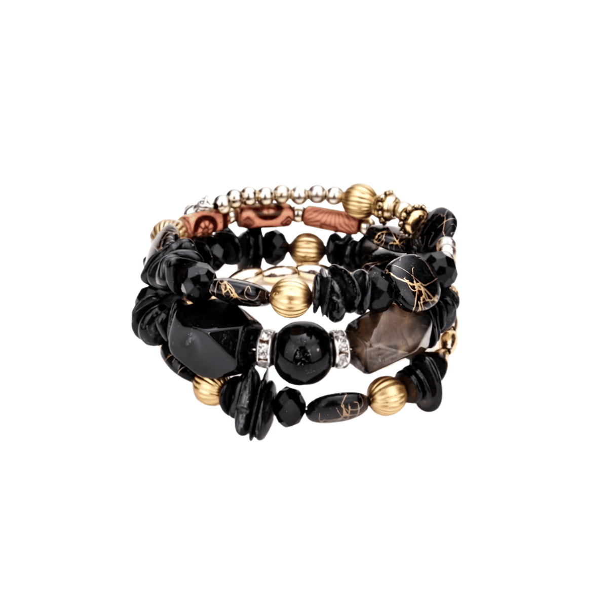 Multi-Texture Beaded Wrap Bracelet
