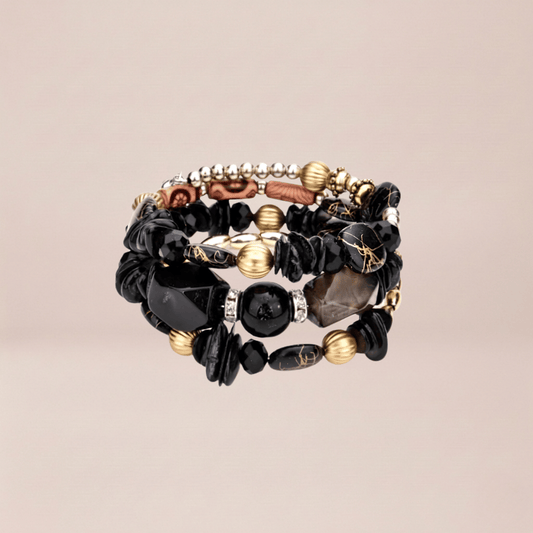 Multi-Texture Beaded Wrap Bracelet