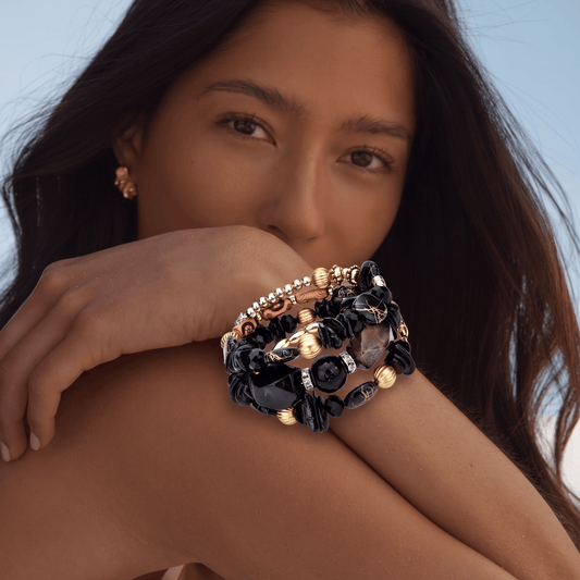 Multi-Texture Beaded Wrap Bracelet