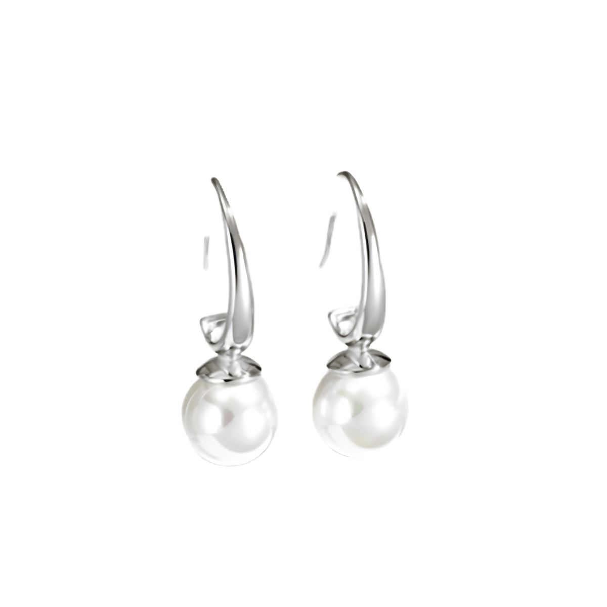 Sculptural Hook Pearl Drop Earrings
