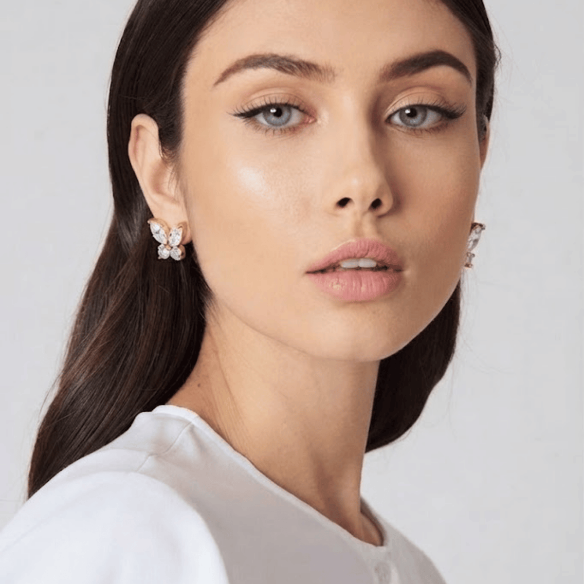 Crystal Butterfly Stud Earrings