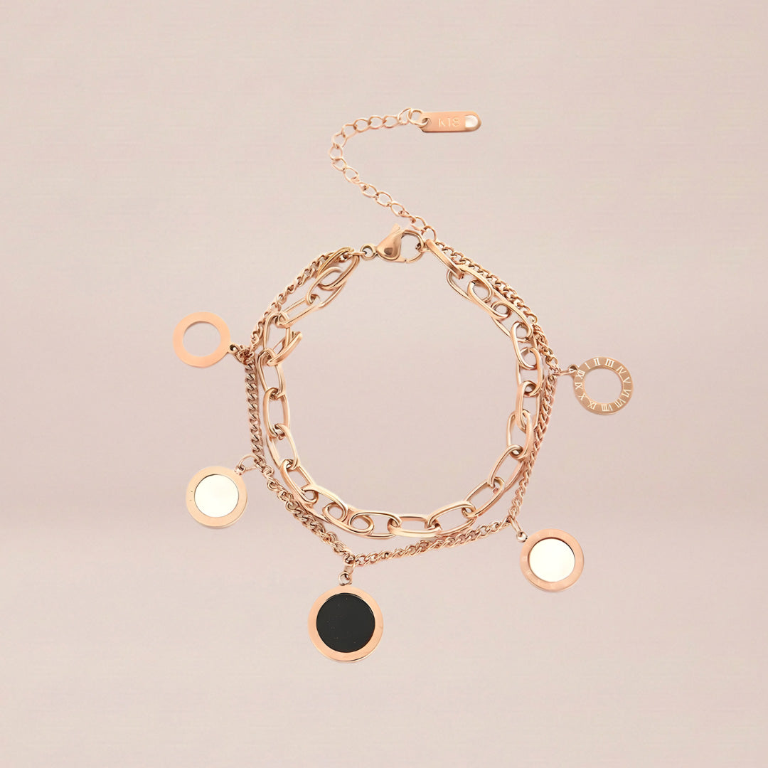 Rose Noir Charm Chain Bracelet