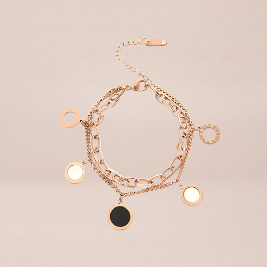 Rose Noir Charm Chain Bracelet