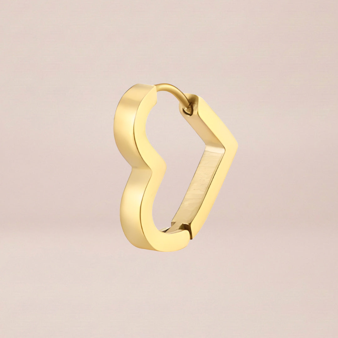 Sweetheart Sculpt Single Hoop Earring