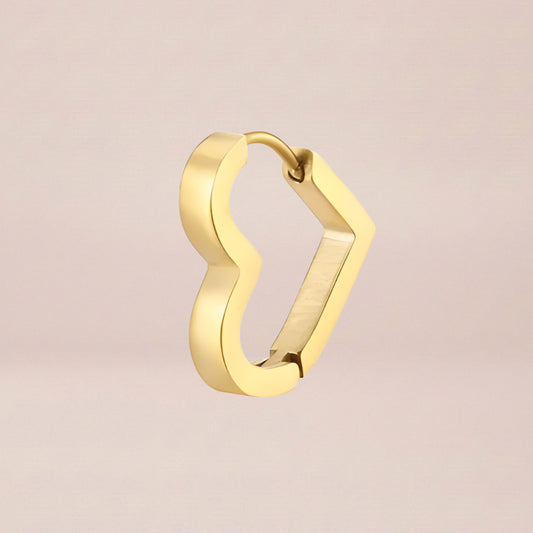 Sweetheart Sculpt Single Hoop Earring