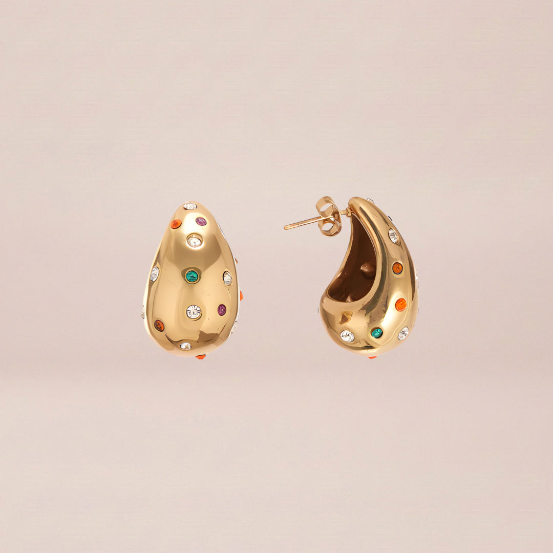 Confetti Droplet Zircon Stud Earrings