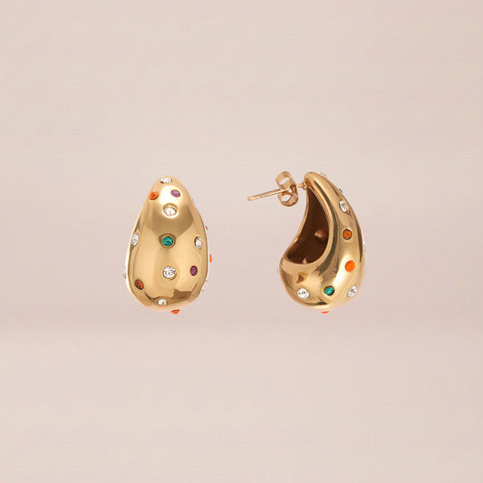 Confetti Droplet Zircon Stud Earrings