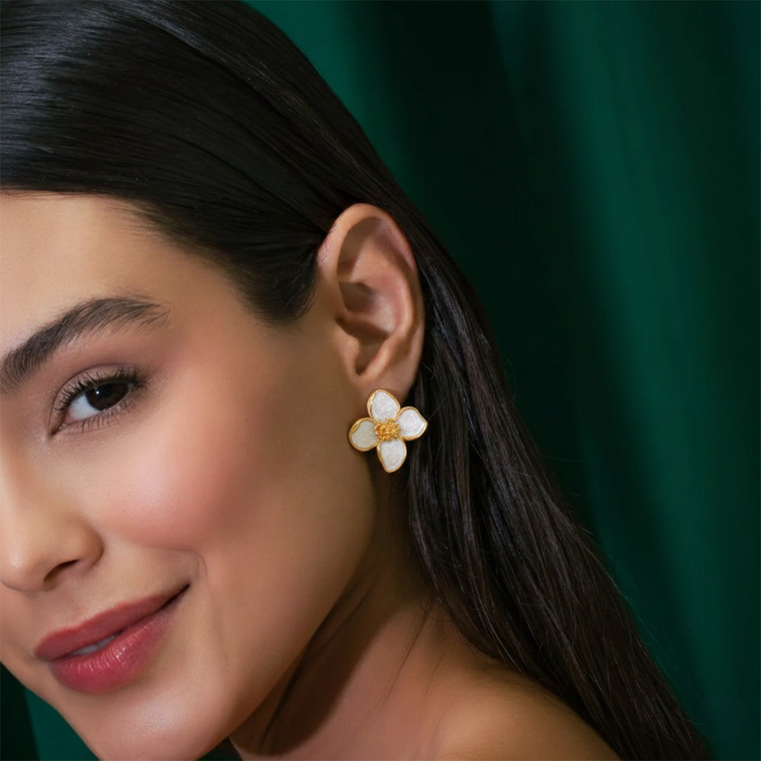 Ivory Bloom Earrings