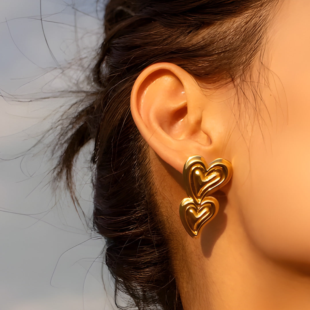 Twin Heart Glow Earrings