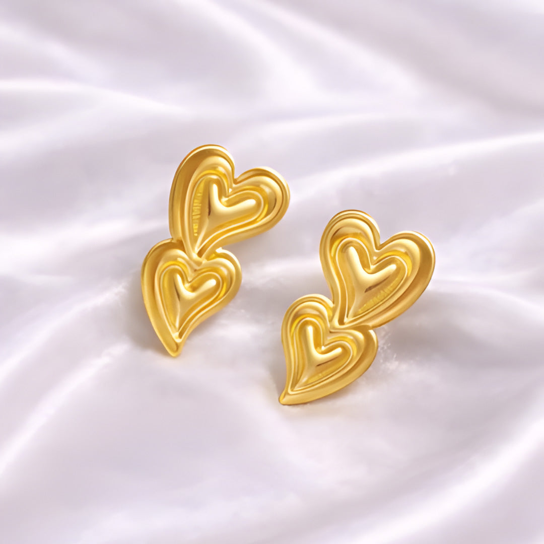 Twin Heart Glow Earrings