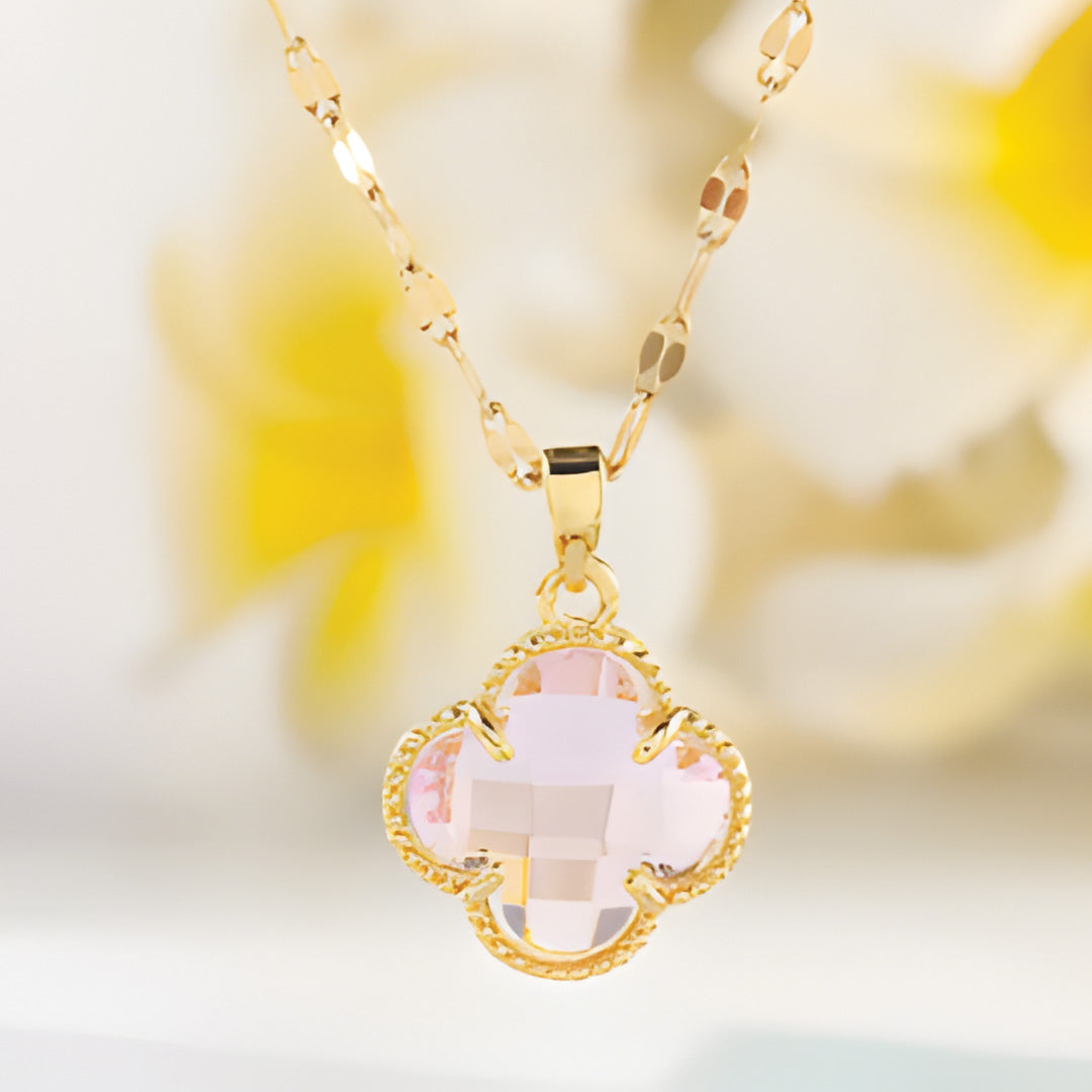 Blush Fortune Clover Necklace