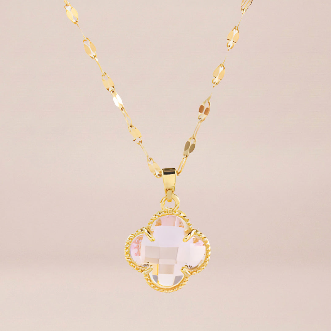 Blush Fortune Clover Necklace