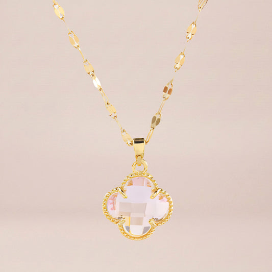 Blush Fortune Clover Necklace