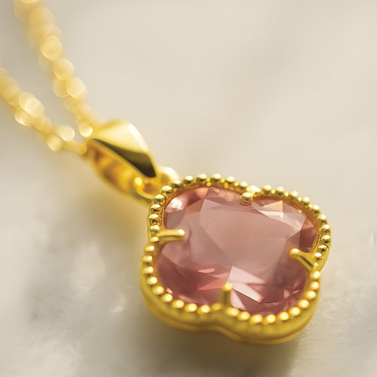 Blush Fortune Clover Necklace